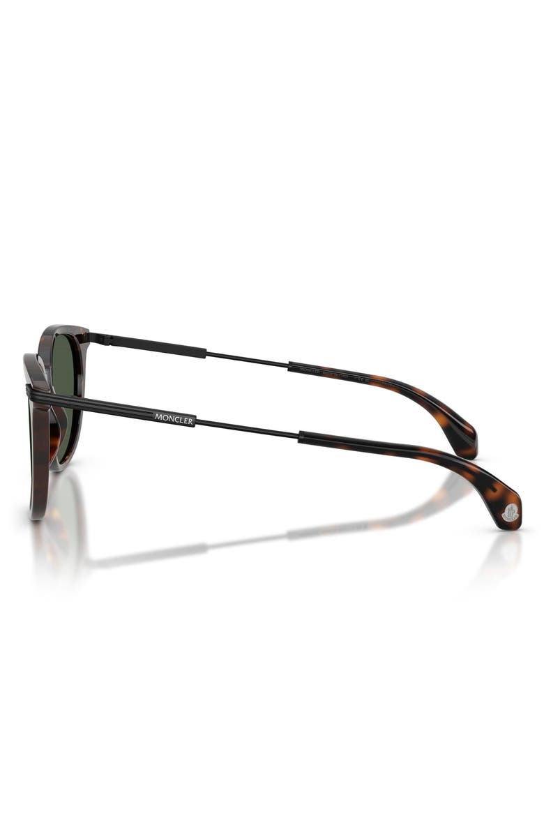 Moncler Kora 53mm Polarized Oval Sunglasses, Alternate, color, Havana / Polar Solid Green