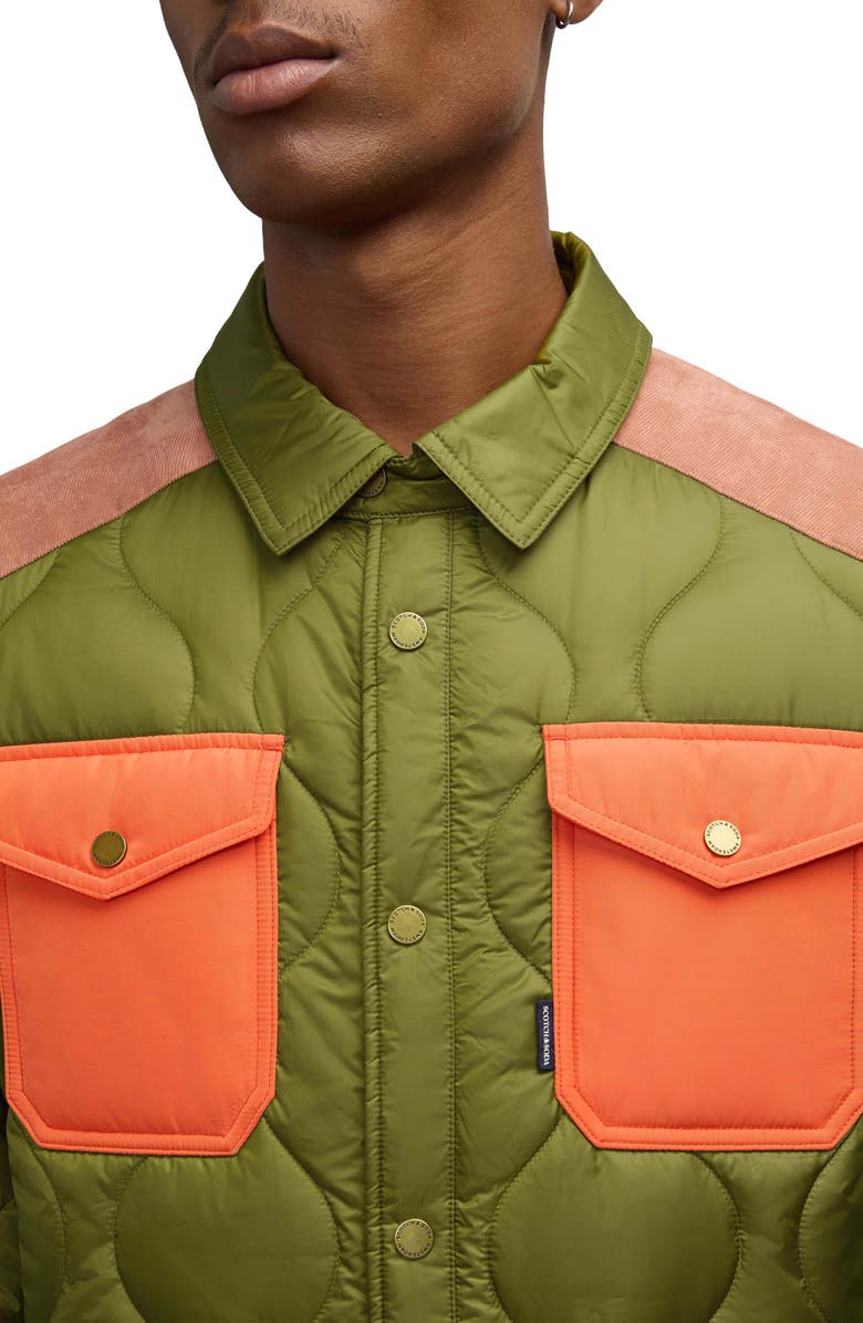 Scotch & Soda Ivik Quilted Shirt Jacket, Alternate, color, Moss Green