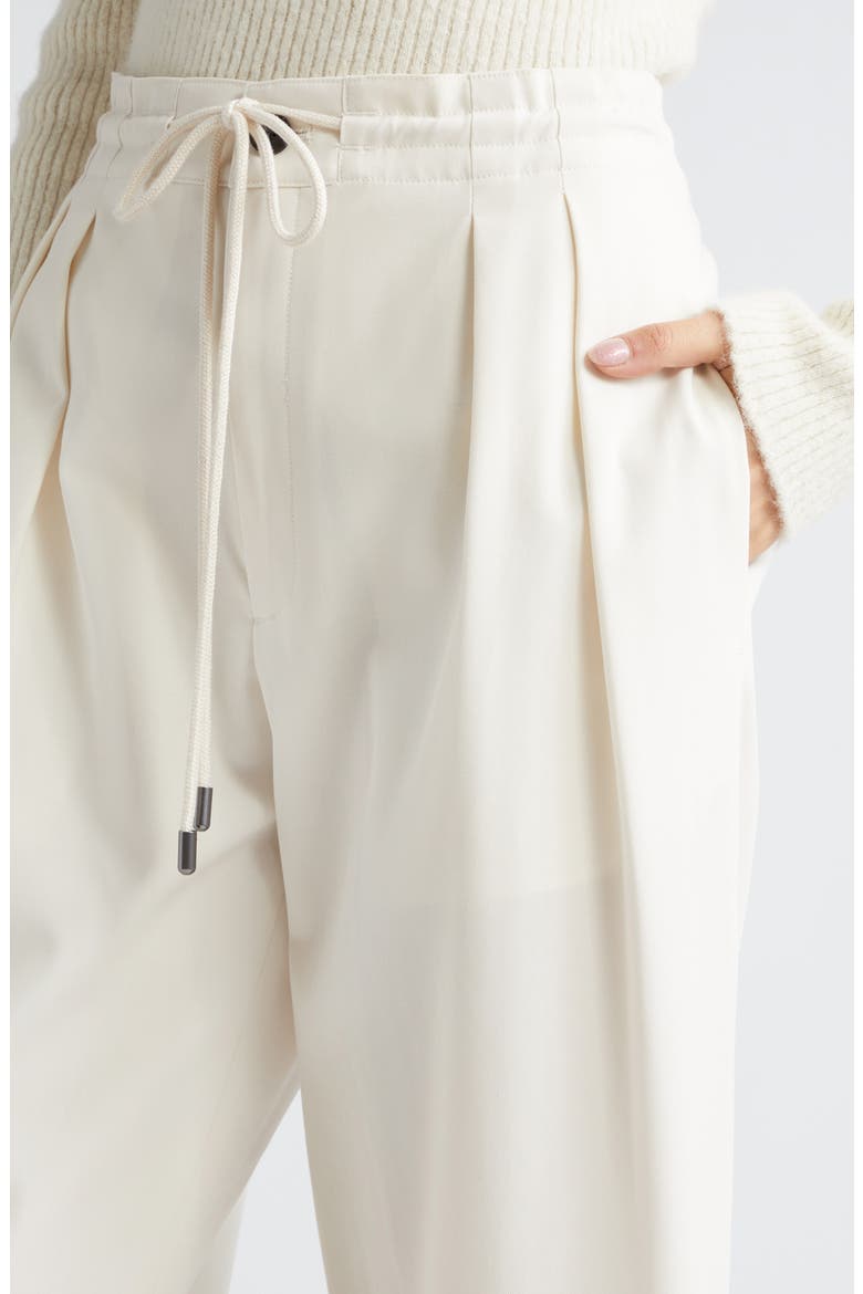 Pleated Stretch Wool Drawstring Pants, Alternate, color, IVORY