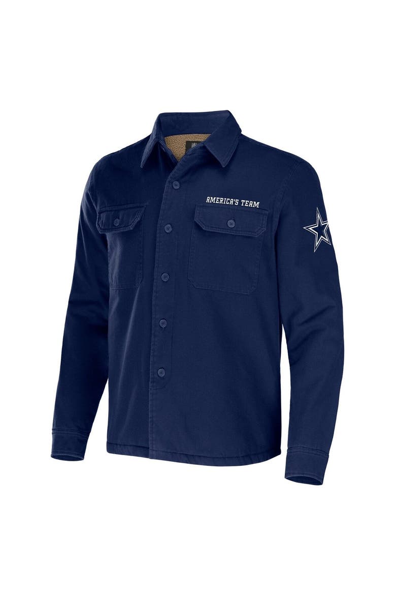 Men's NFL x Darius Rucker Collection by Fanatics Navy Dallas Cowboys Canvas Button-Up Shirt Jacket, Alternate, color, Navy