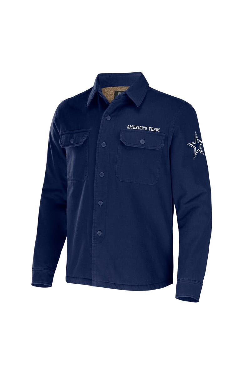 NFL X DARIUS RUCKER Men's NFL x Darius Rucker Collection by Fanatics Navy Dallas Cowboys Canvas Button-Up Shirt Jacket, Alternate, color, Navy
