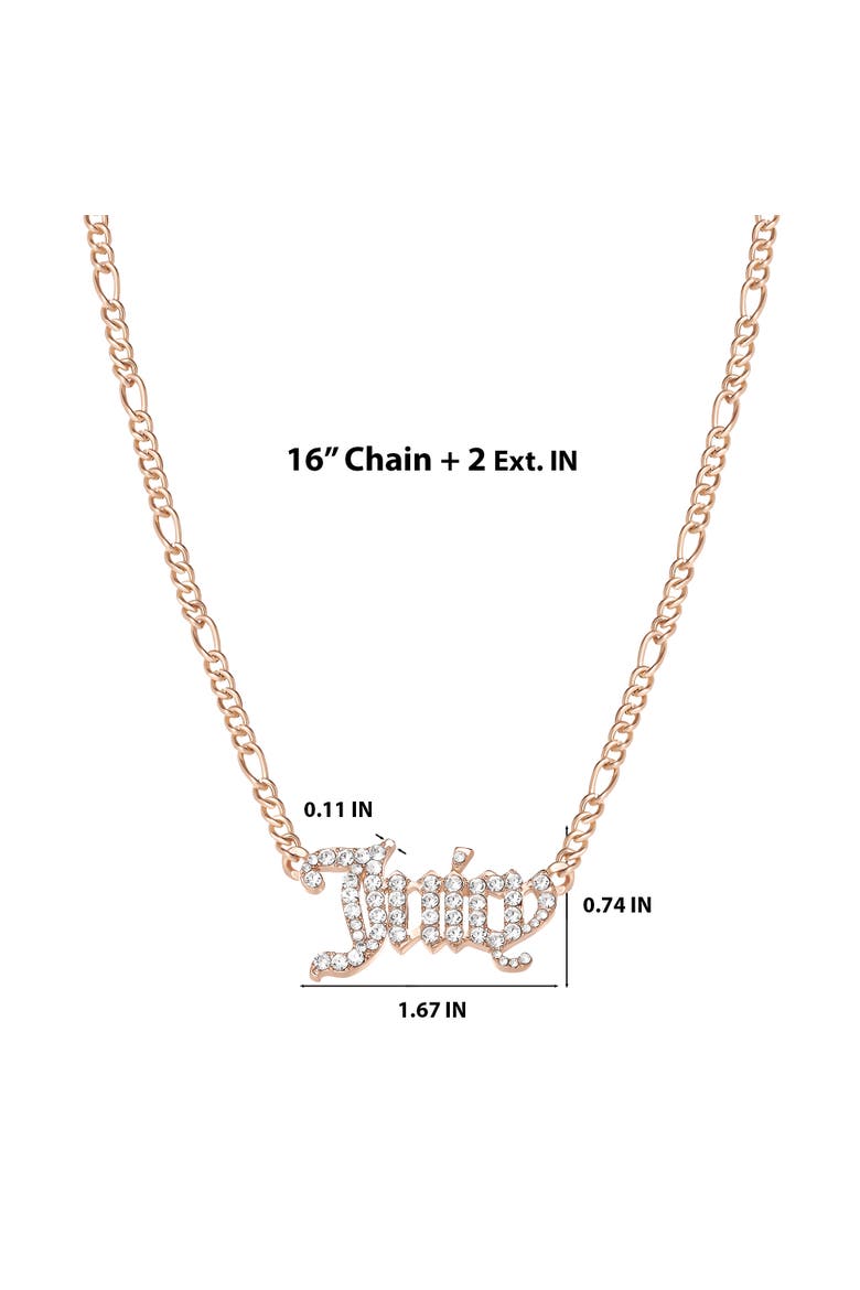 Crystal Script Logo Chain Necklace, Alternate, color, Gold