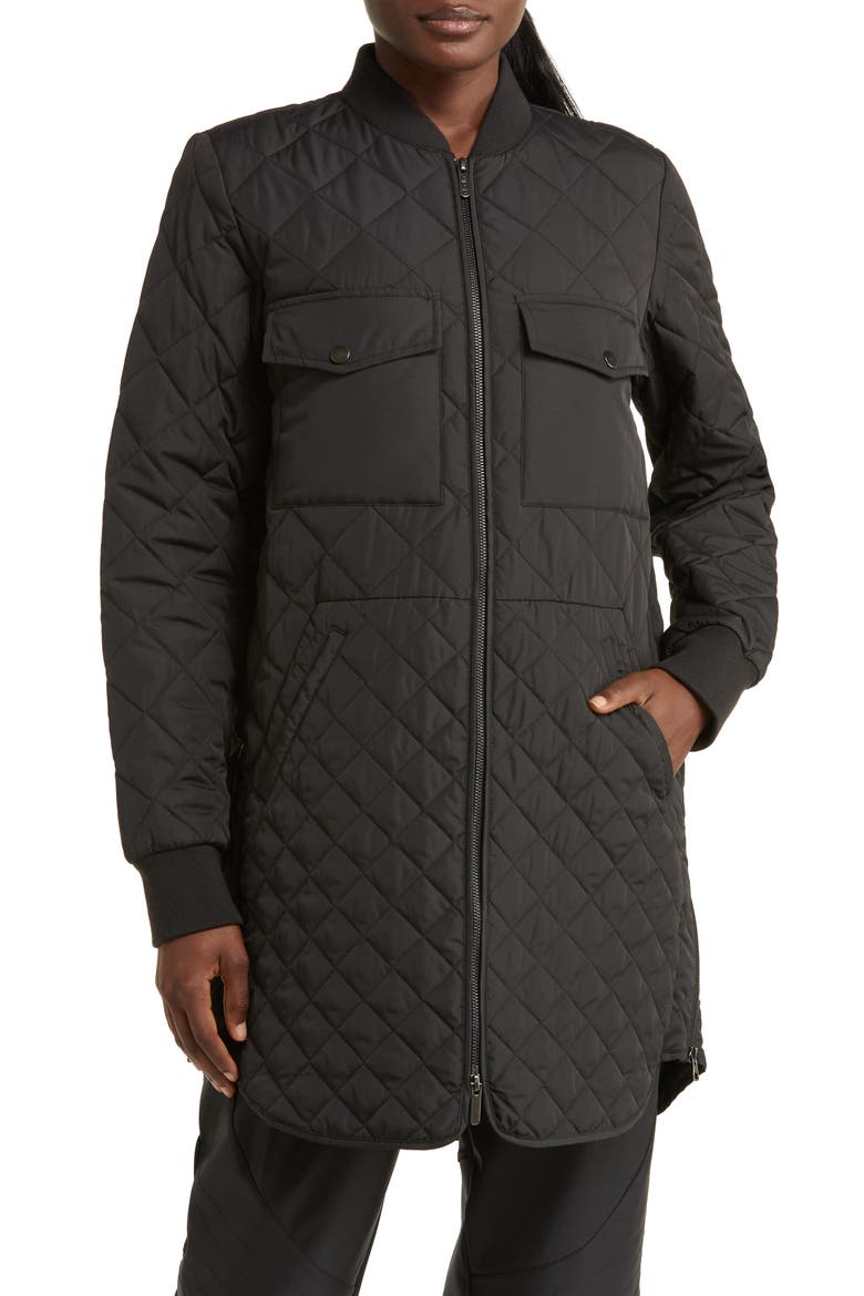 Quilted Recycled Polyester Jacket, Alternate, color, BLACK