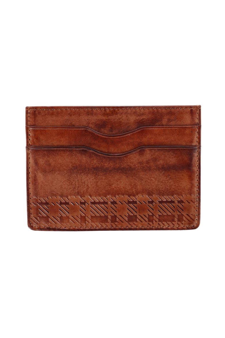 Caelen Plaid Embossed Bi-Fold Wallet and Card Case Combo, Alternate, color, Cognac
