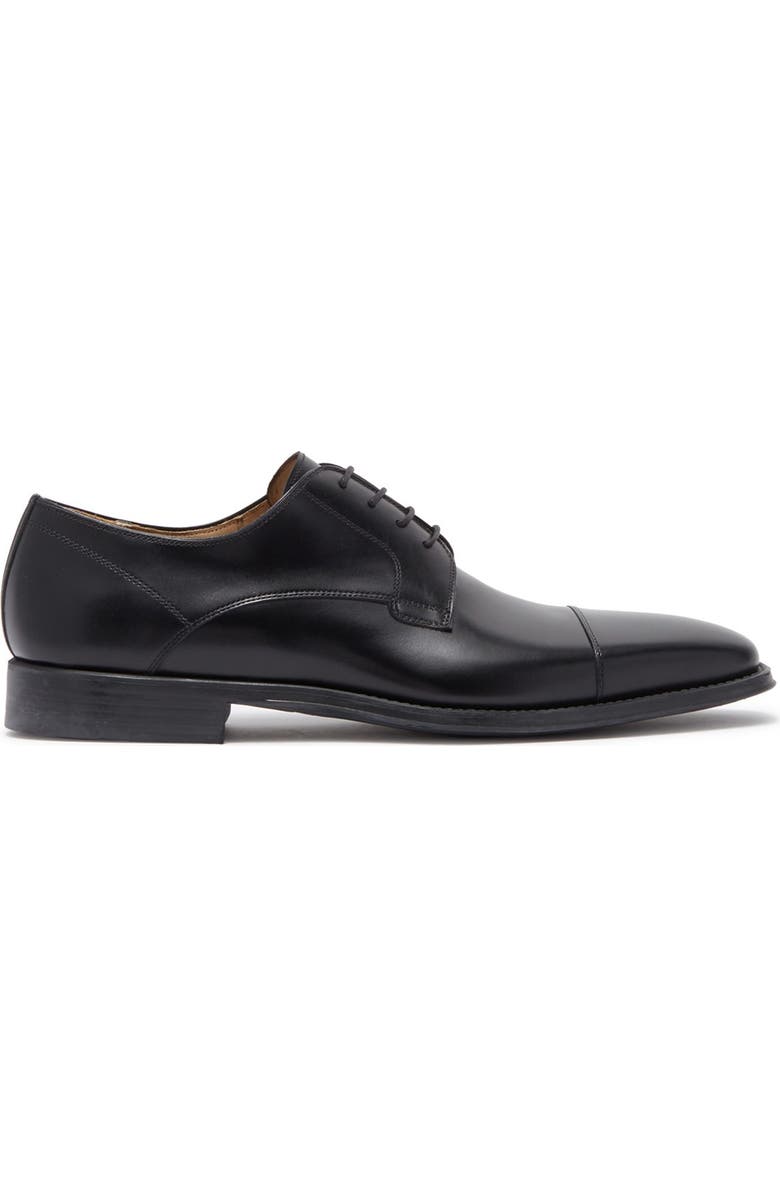 Magnanni Samson Burnished Cap Toe Derby - Wide Width Available, Alternate, color, Black
