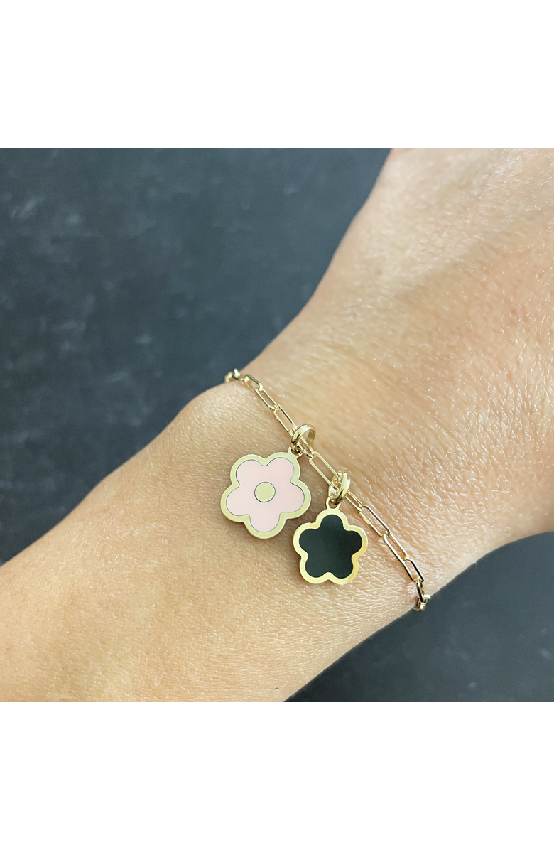 The Lovery Fine Jewelry Onyx Flower Charm, Alternate, color, Onyx