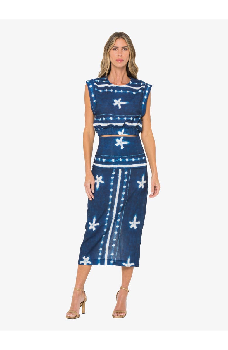 JBQ Anika Top, Alternate, color, Indigo Shibori