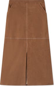 LK Bennett Lancy Faux Suede Midi Skirt