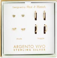 ARGENTO VIVO Pack of Four Assorted Stud & Hoop Earrings