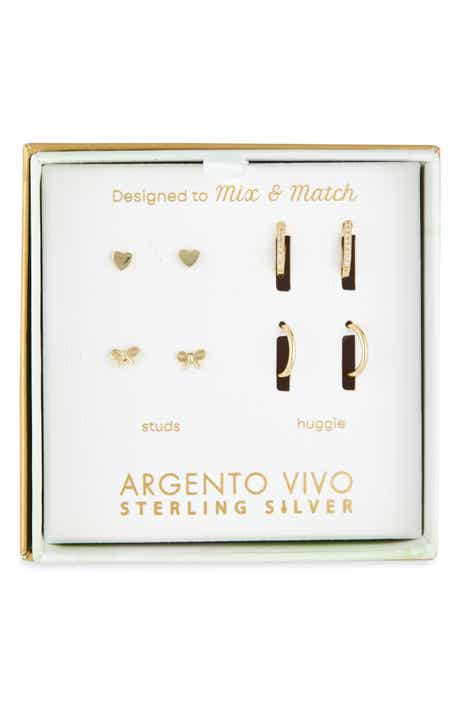 ARGENTO VIVO Pack of Four Assorted Stud & Hoop Earrings