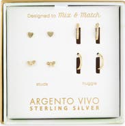 ARGENTO VIVO Pack of Four Assorted Stud & Hoop Earrings