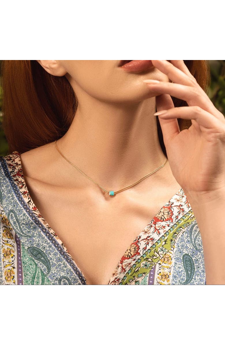 Karma and Luck Soothe & Heal - Turquoise Evil Eye December Birthstone Necklace, Alternate, color, Gold/Turquoise