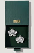 IMBER Orchid Flower Statement Stud Earrings