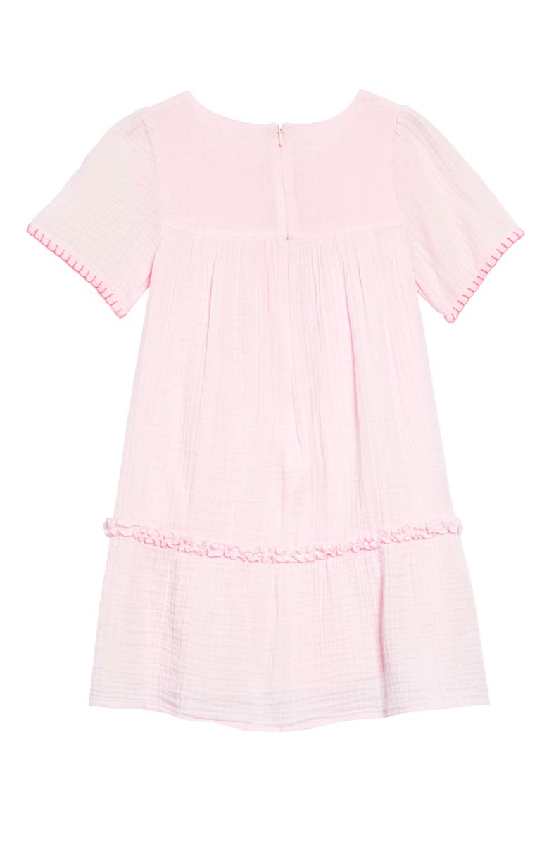 Mini Boden Embroidered Woven Caftan Dress, Alternate, color, 