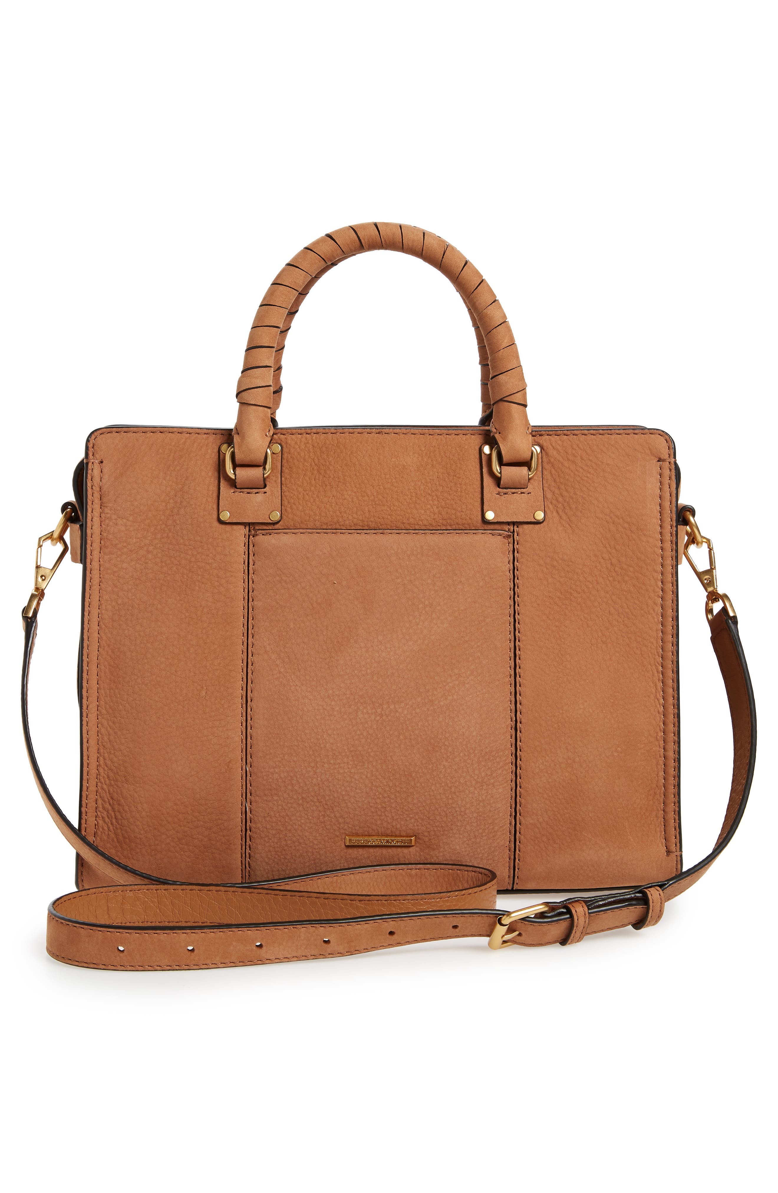 Medium Bree Leather Satchel, Alternate, color, ALMOND