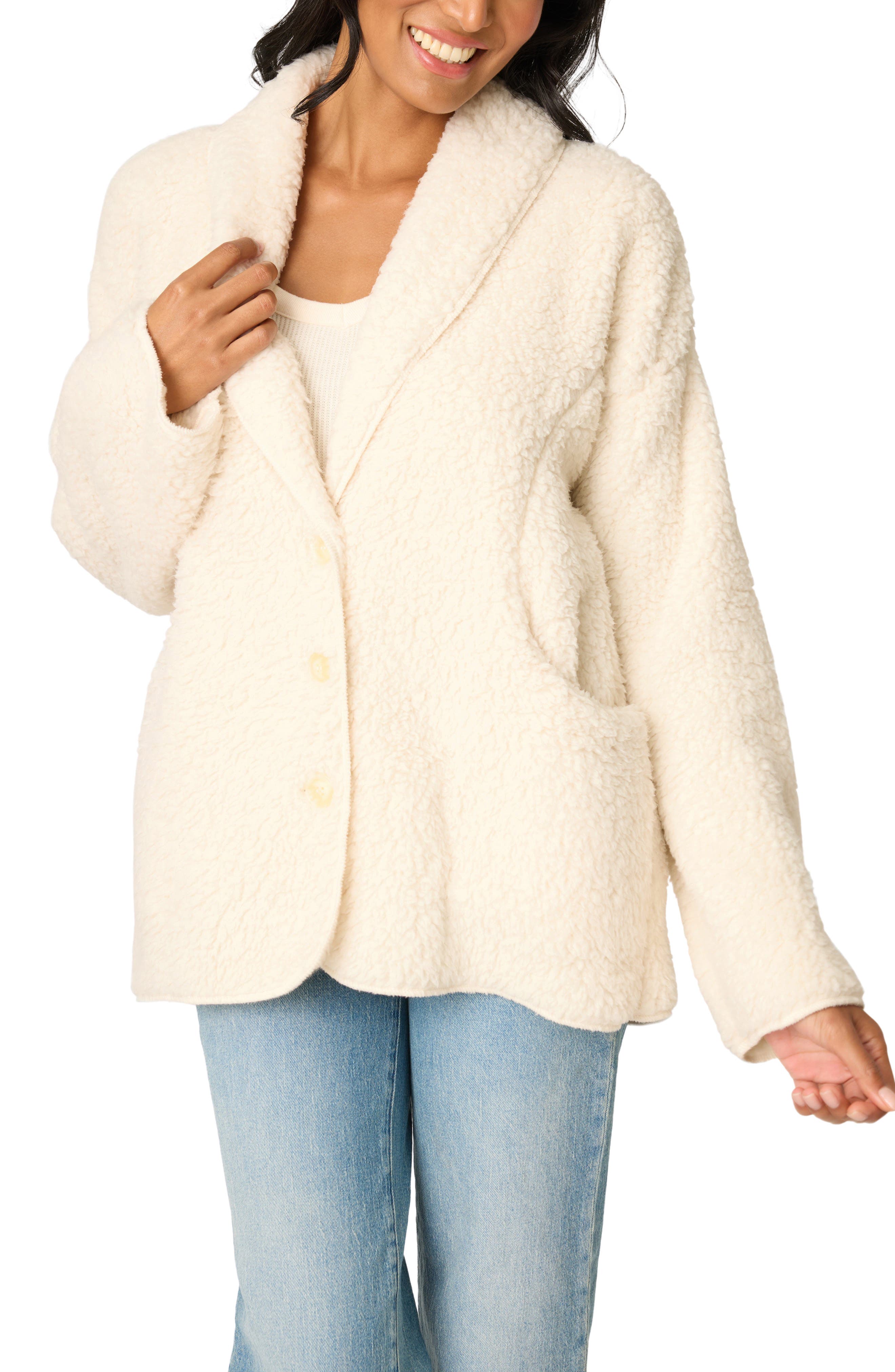 PJ Salvage High Pile Fleece Cardigan