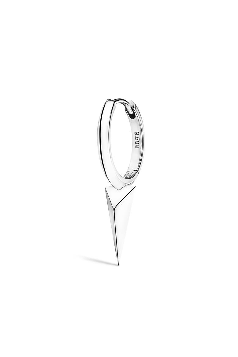 Faceted Single Long Spike Hoop Earring, Main, color, WHITE GOLD