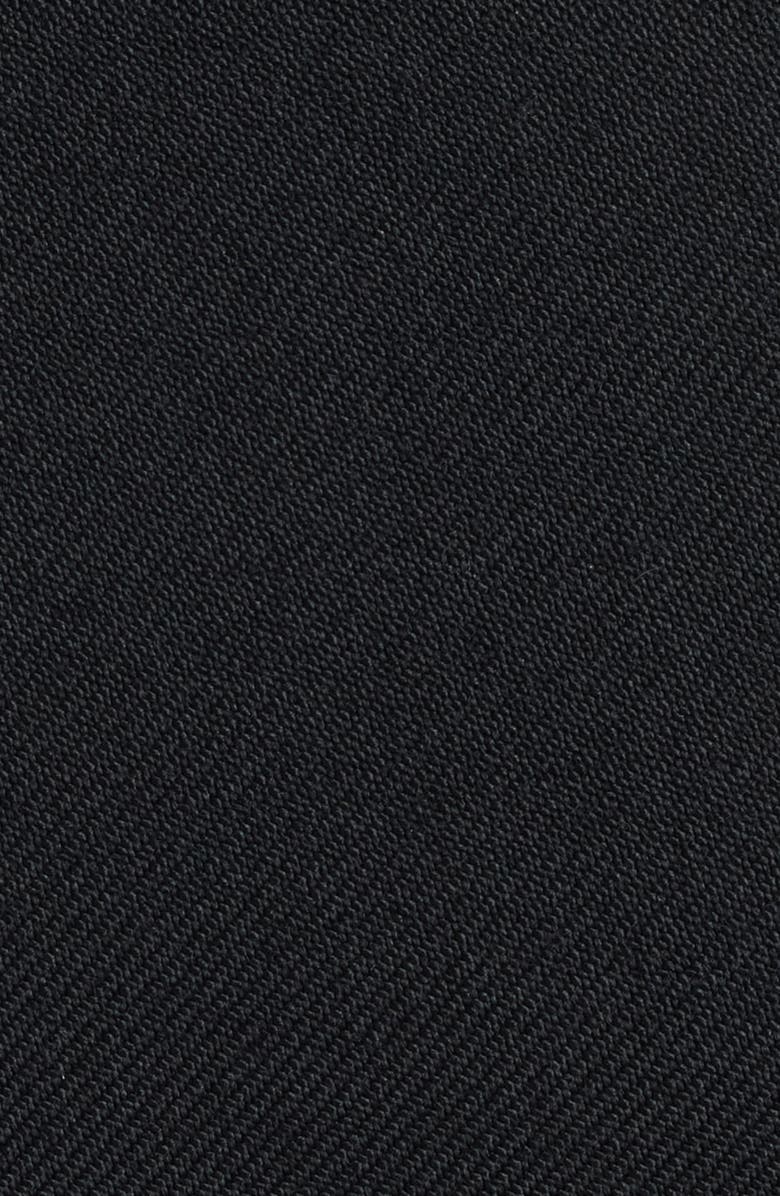 Alaïa Charnière Stretch Virgin Wool & Leather Dress, Alternate, color, Noir