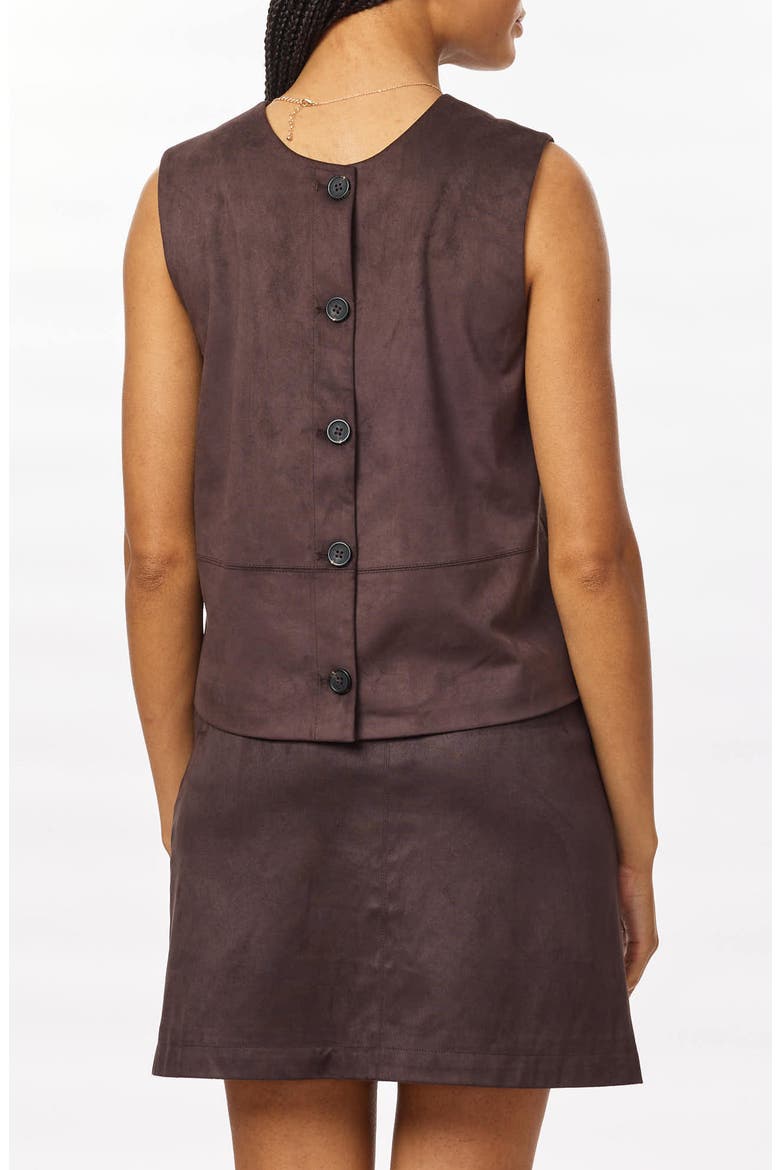 Reversible Faux Suede Vest, Alternate, color, SEAL BROWN