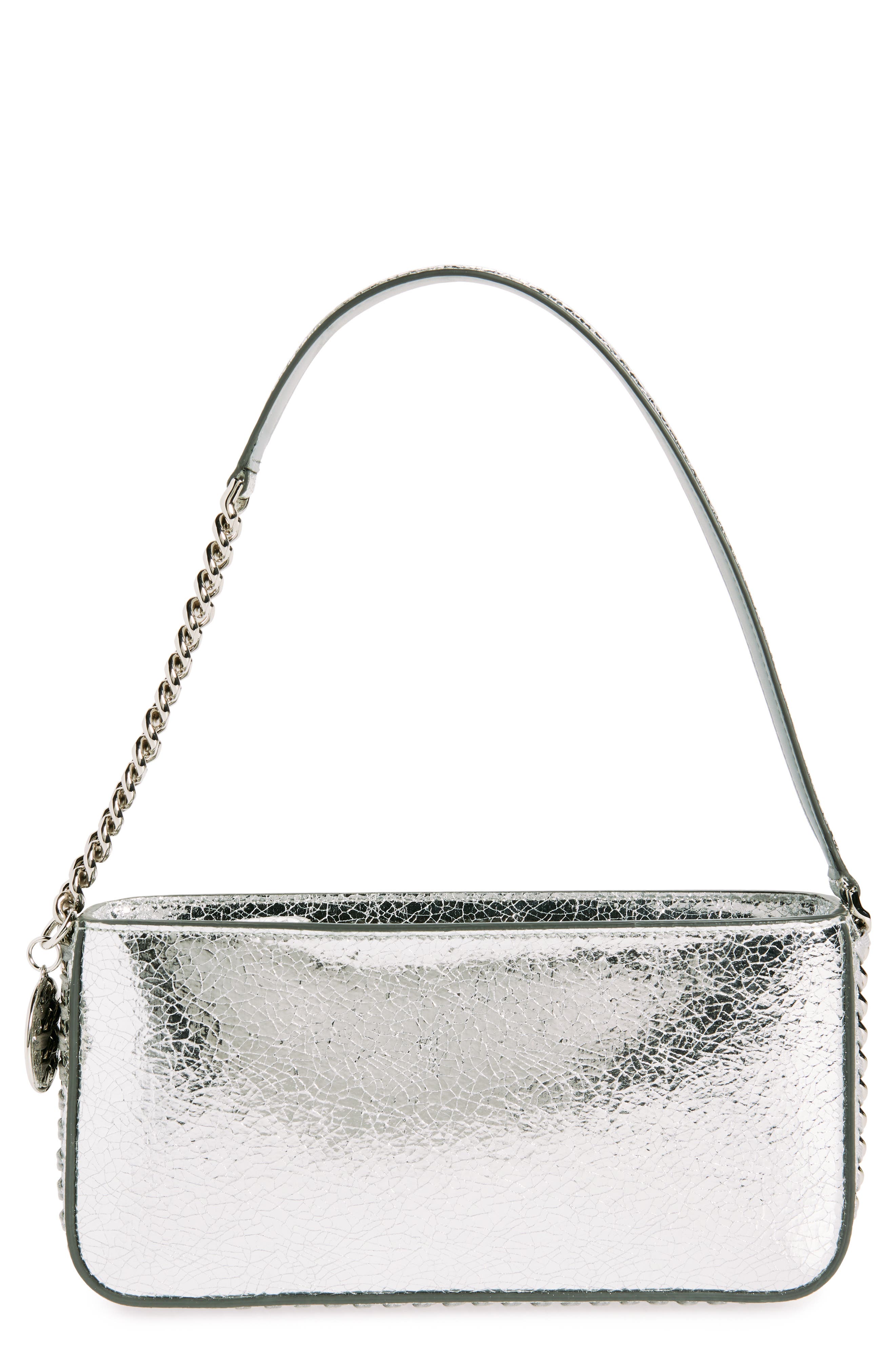 Stella McCartney Chain Metallic Faux Leather Shoulder Bag, Main, color, 