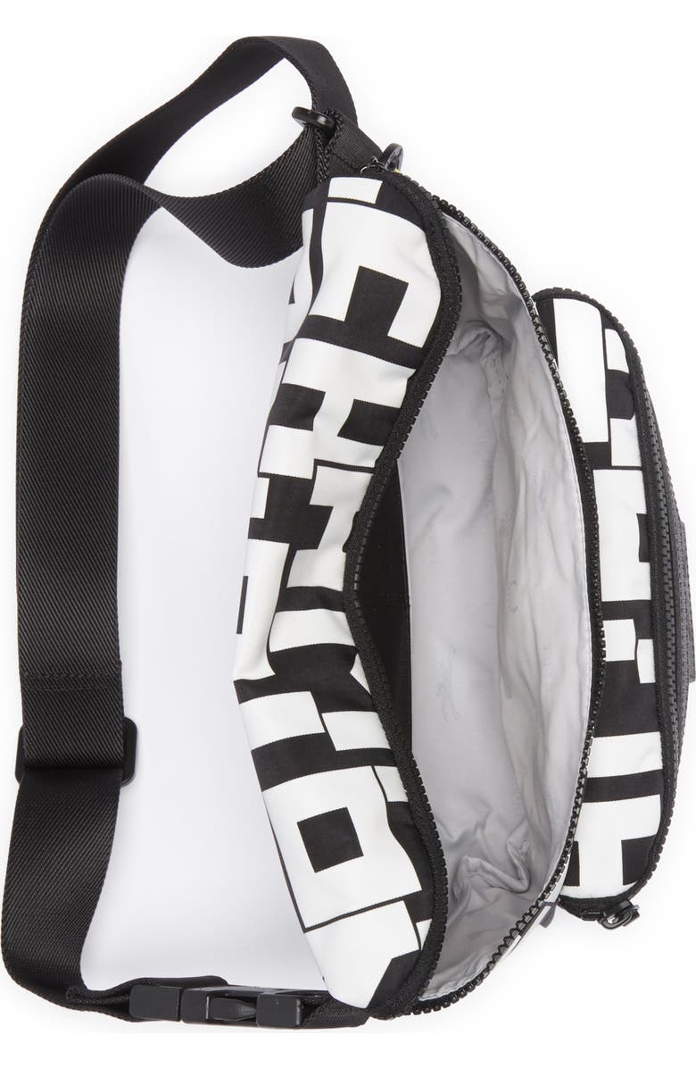 Longchamp Leather Trimmed Large Belt Bag, Alternate, color, Blk/White