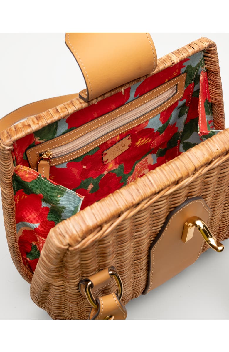 Frances Valentine Gigi Wicker & Leather Basket Bag, Alternate, color, Toast