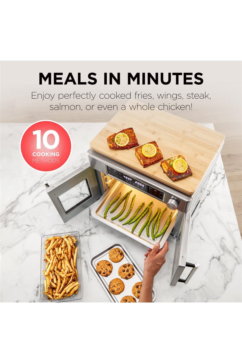 Dual Zone 10-in-1 Air Fryer & Toaster Oven - Up to 450°, 1800W Temperature Control, Alternate, color, Silver