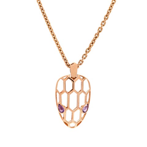 Serpenti Seduttori Pendant Necklace 18K Rose Gold with Amethyst