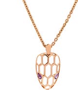 Pre-Owned Bvlgari Serpenti Seduttori Pendant Necklace 18K Rose Gold with Amethyst
