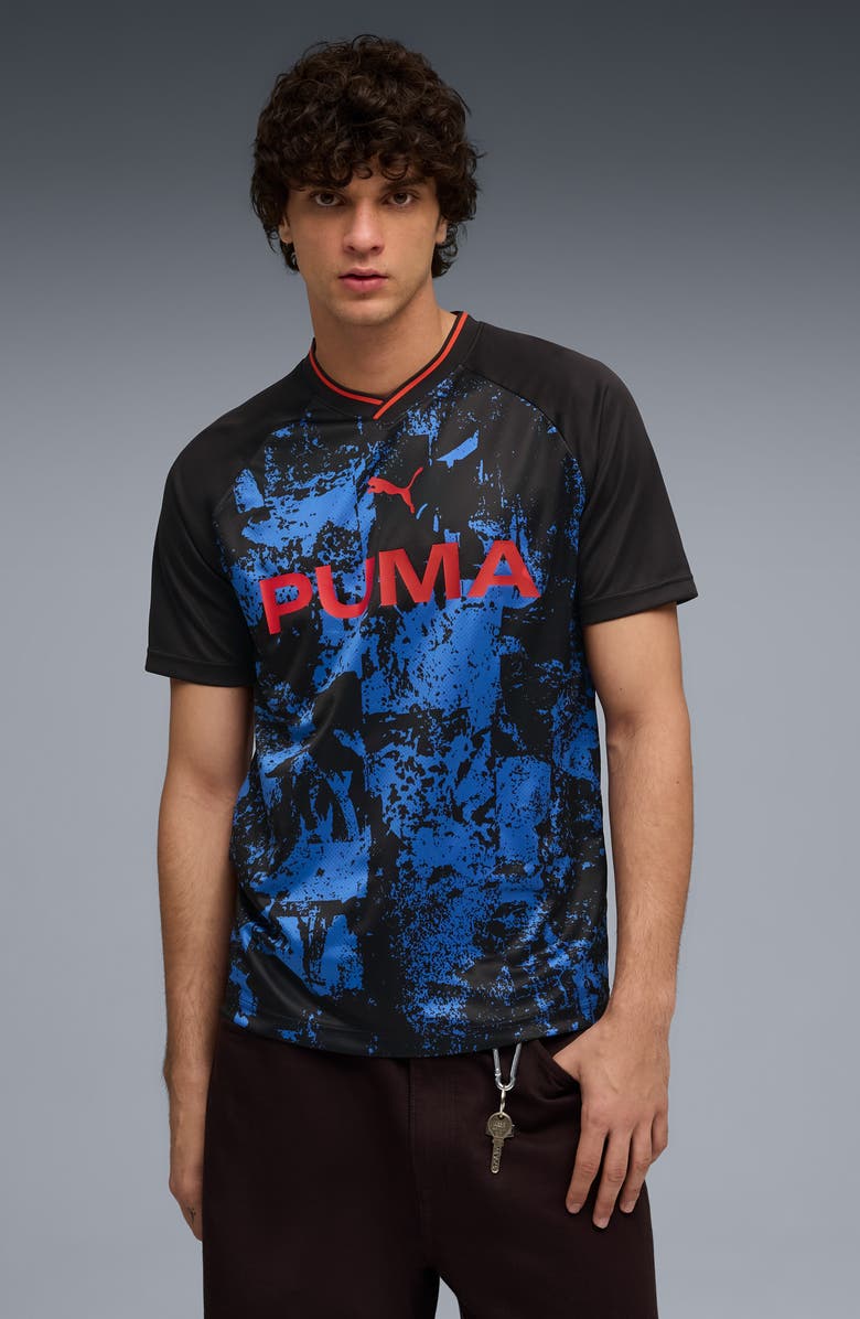 PUMA Logo Jersey, Alternate, color, Puma Black-Team Regal Red