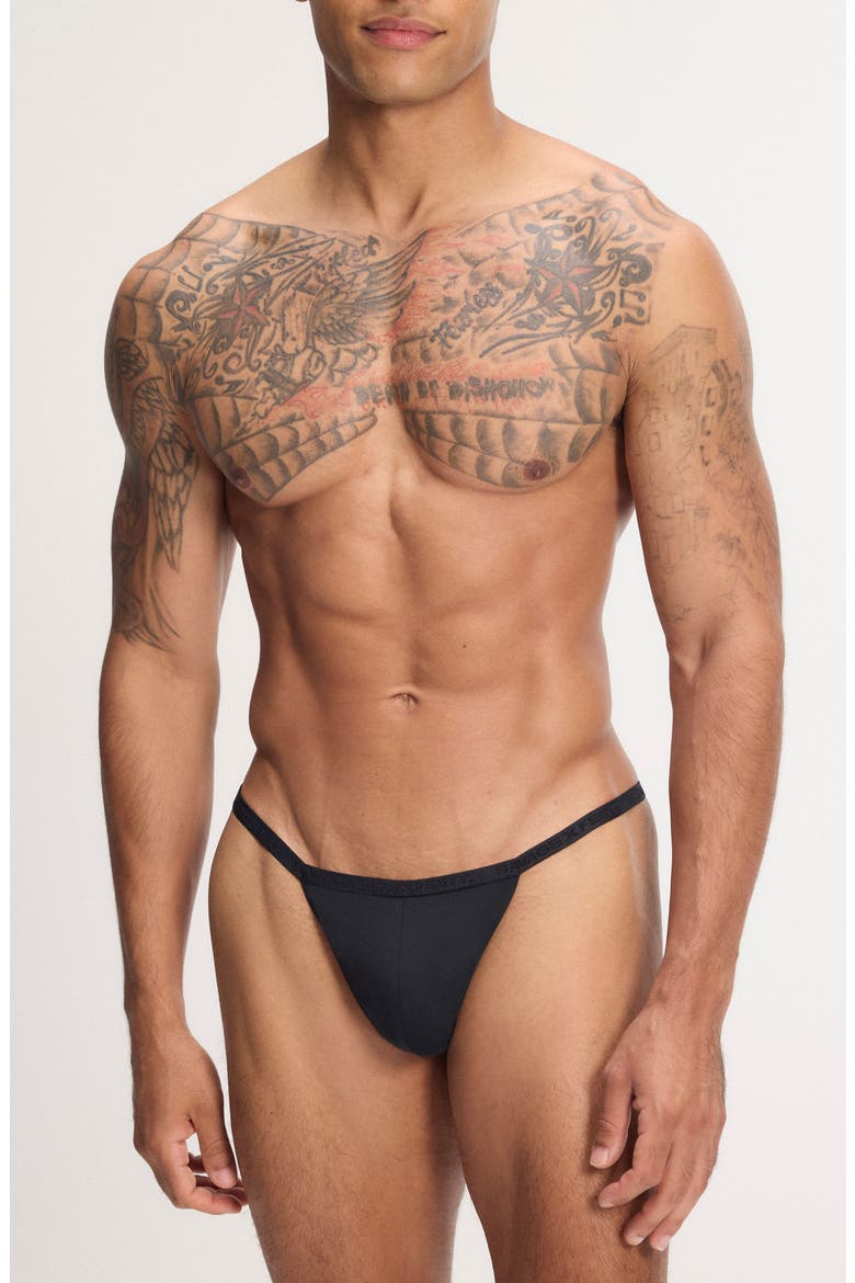 Flex Performance Micro Thong, Main, color, BLACK CAVIAR