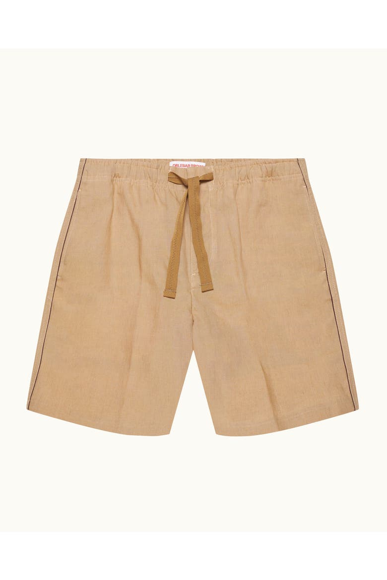 Alex Piping Relaxed-Fit Shorts, Alternate, color, BISCUIT/DAMSON