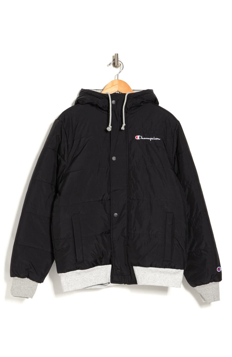 Champion Reversible Powerblend Puffer Hooded Jacket, Alternate, color, 