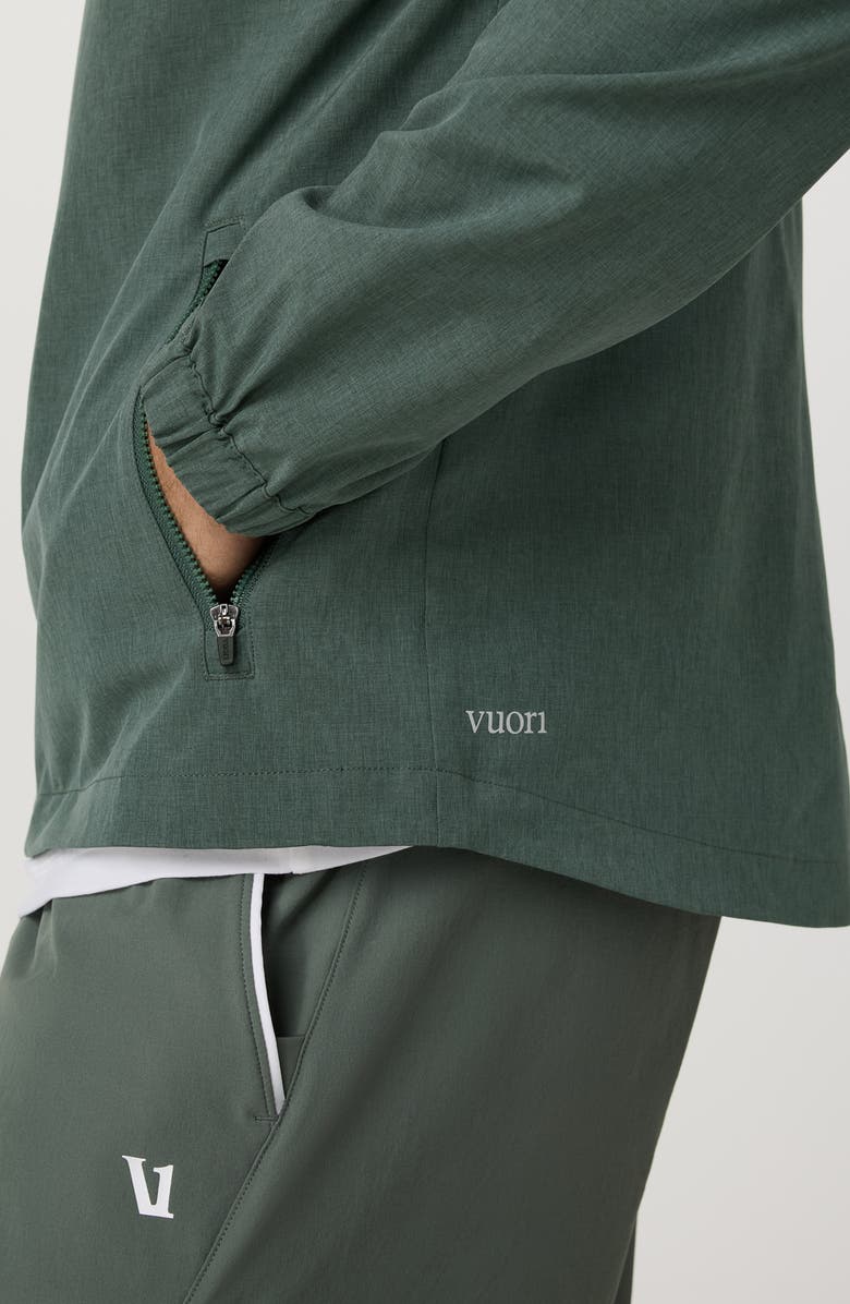 Vuori Venture Track Jacket, Alternate, color, Agate Green Lin Text
