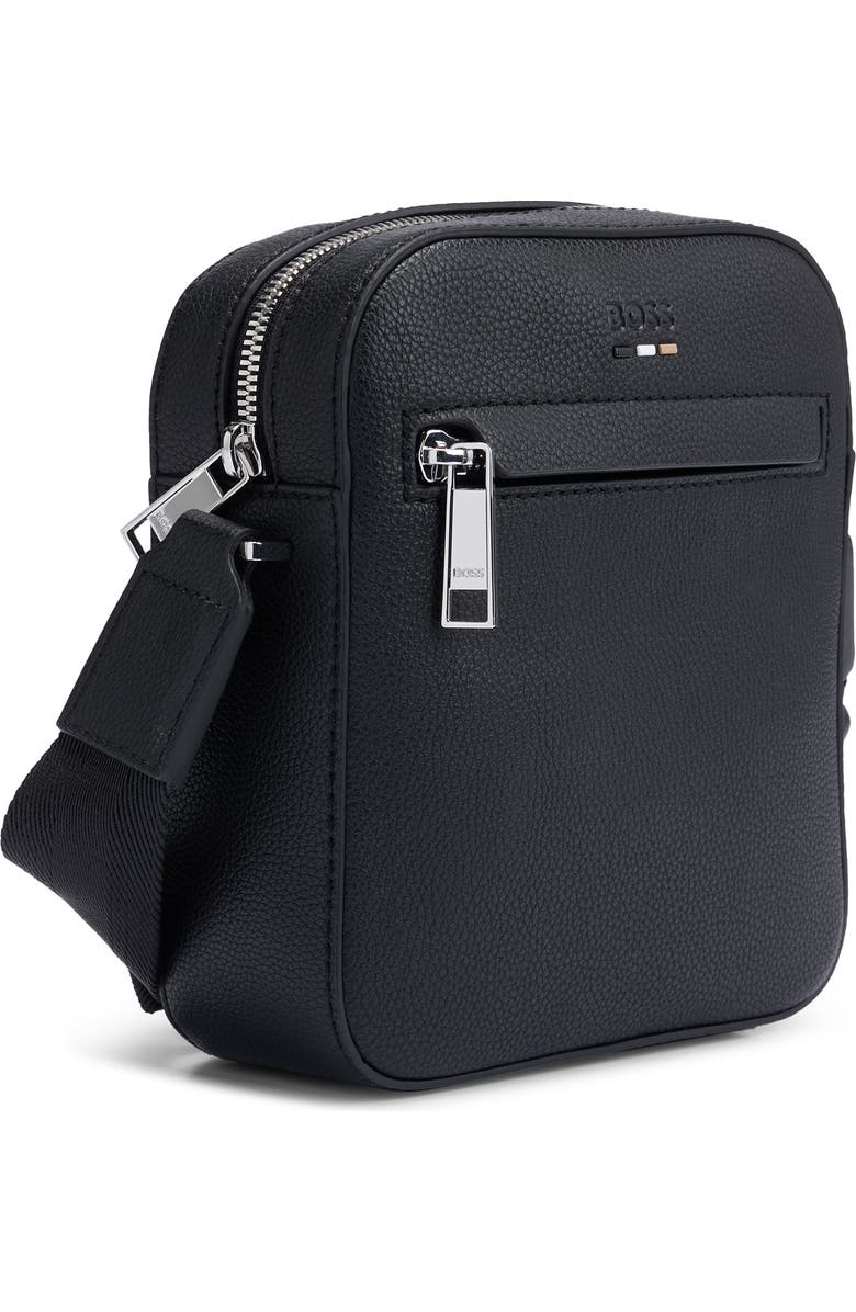BOSS Ray North/South Faux Leather Messenger Bag, Alternate, color,