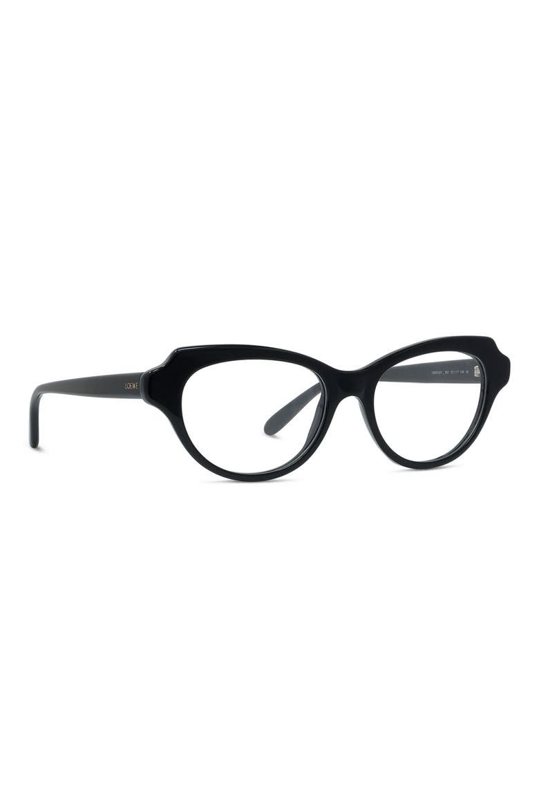 Slim 52mm Geometric Optical Glasses, Alternate, color, SHINY BLACK