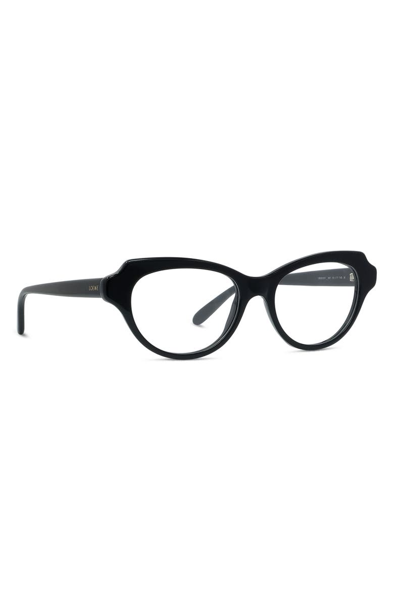 Loewe Slim 52mm Geometric Optical Glasses, Alternate, color, Shiny Black