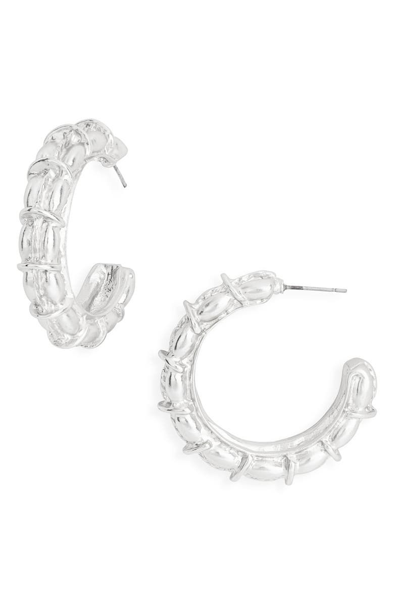 Karine Sultan Bohemian Hoop Earrings, Main, color, Silver