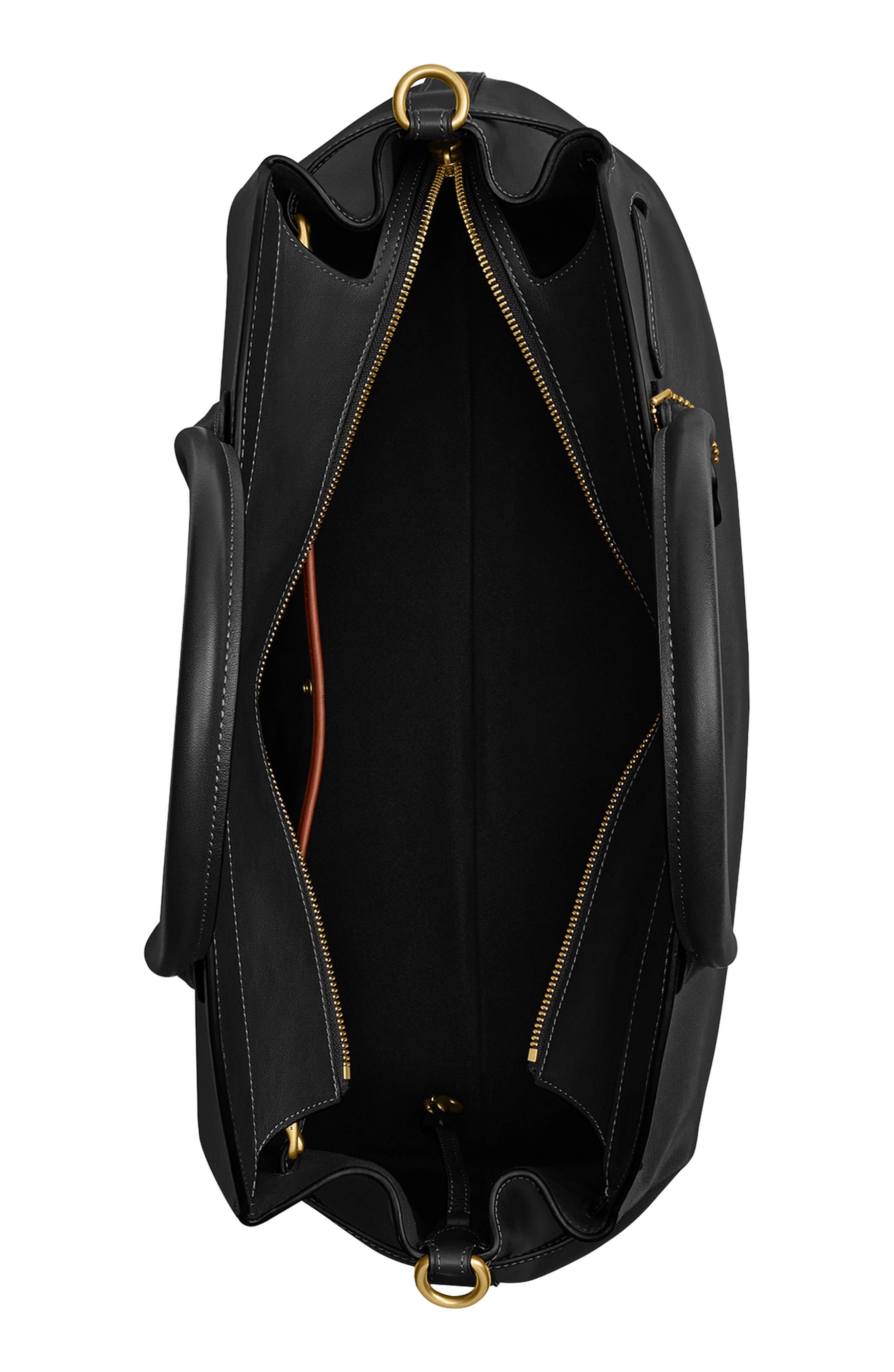 COACH Empire Soft Leather Carryall Satchel, Alternate, color, Black