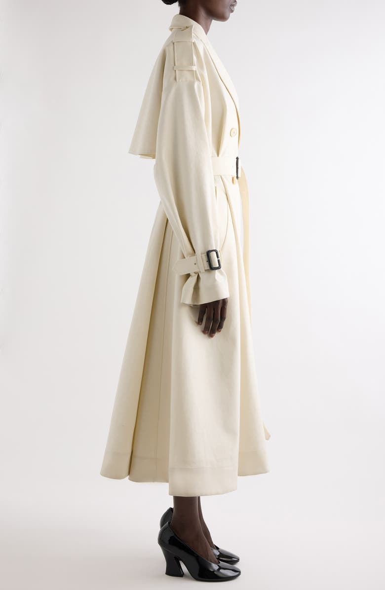 Givenchy Belted Cotton Twill Trench Coat, Alternate, color, Ivory