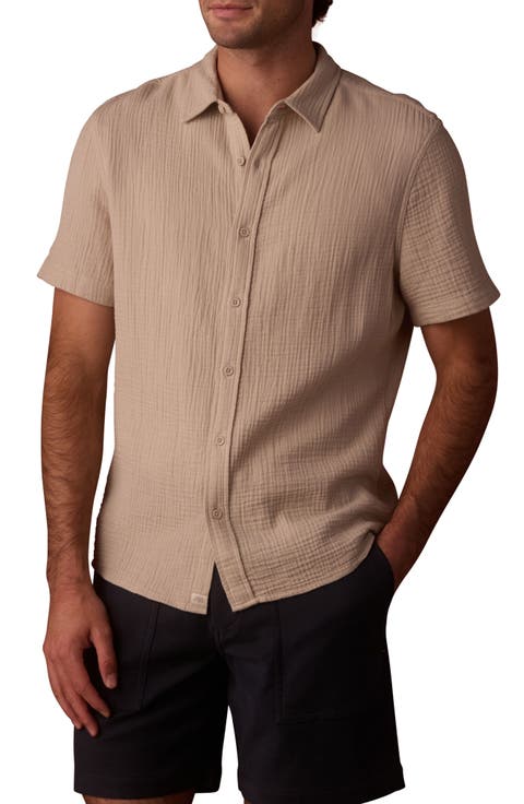 Kalo Cotton Gauze Short Sleeve Button-Up Shirt