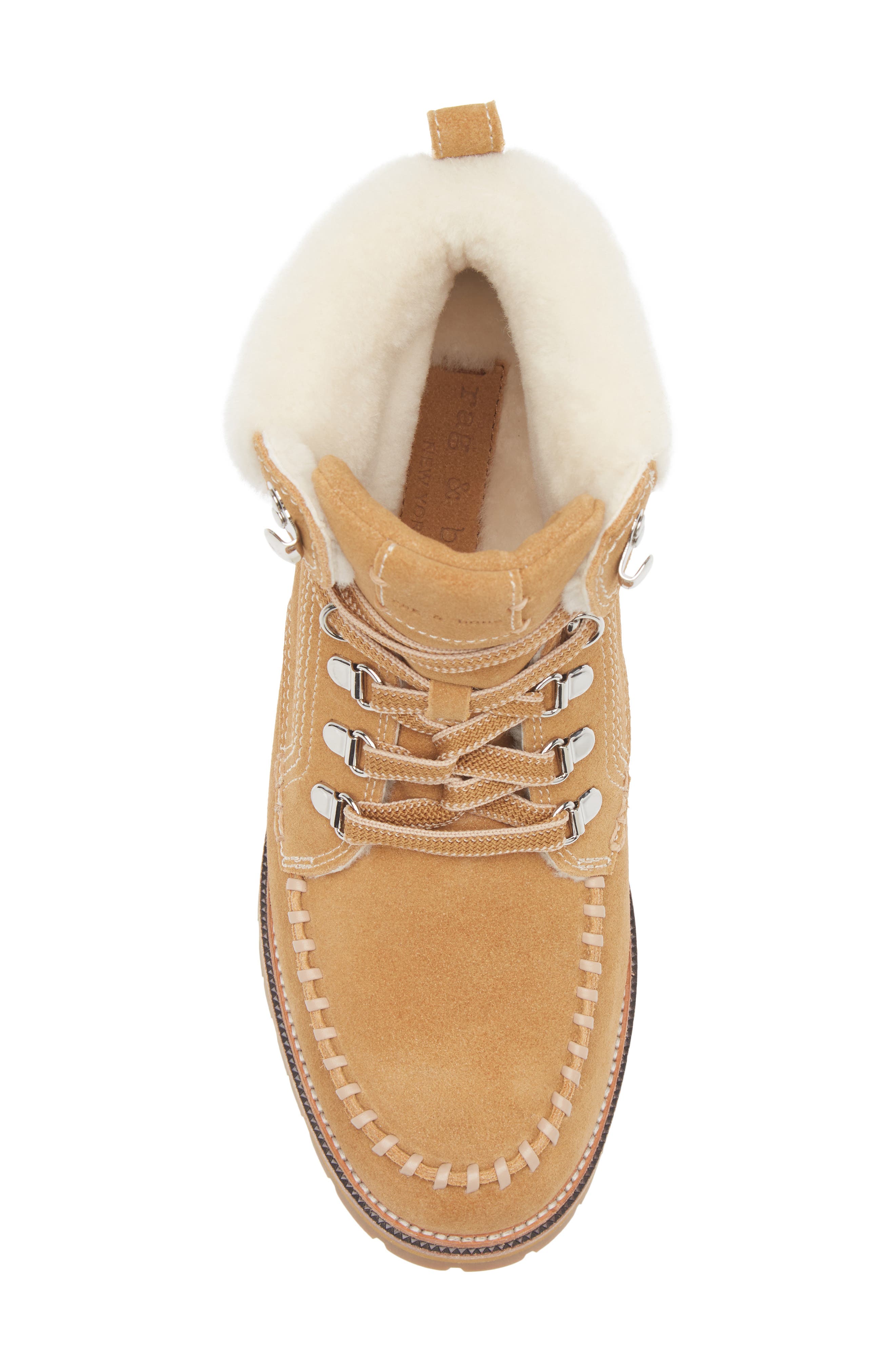 rag & bone Cameron Genuine Shearling Weatherproof Lace-up Boot, Alternate, color, Caramel Suede Shearling