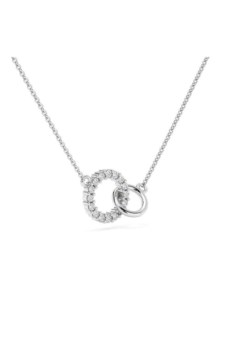1/3Ct Mini Duet Circle Diamond Necklace 14k Gold Pendant Lab Grown 18", Alternate, color, 14k Yellow Gold