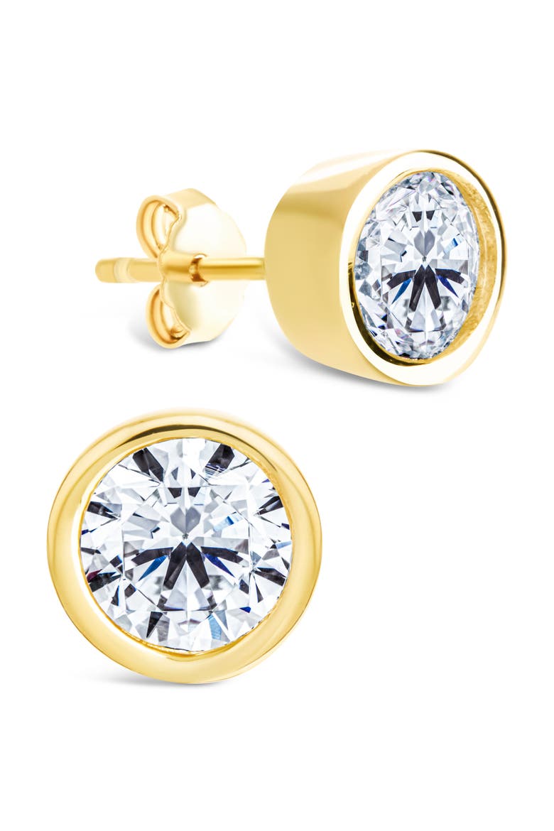 Bezel Cubic Zirconia Stud Earrings video