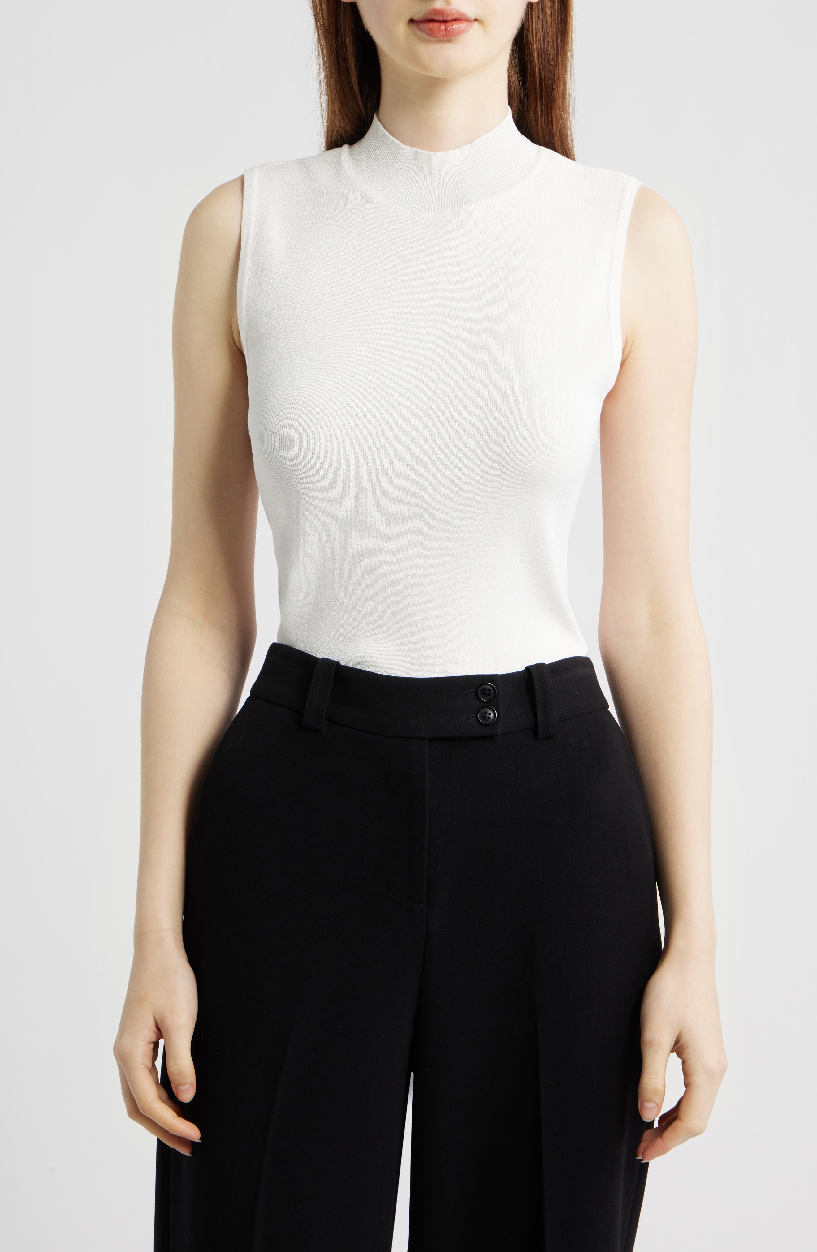 Sleeveless Mock Neck Sweater - image 3