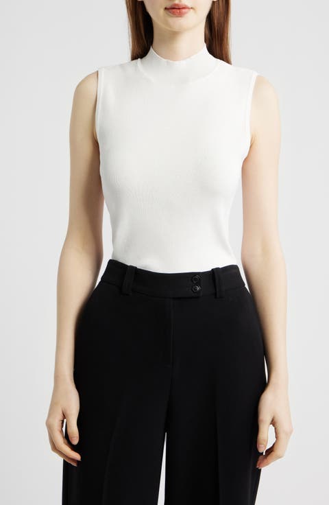 Sleeveless Mock Neck Sweater