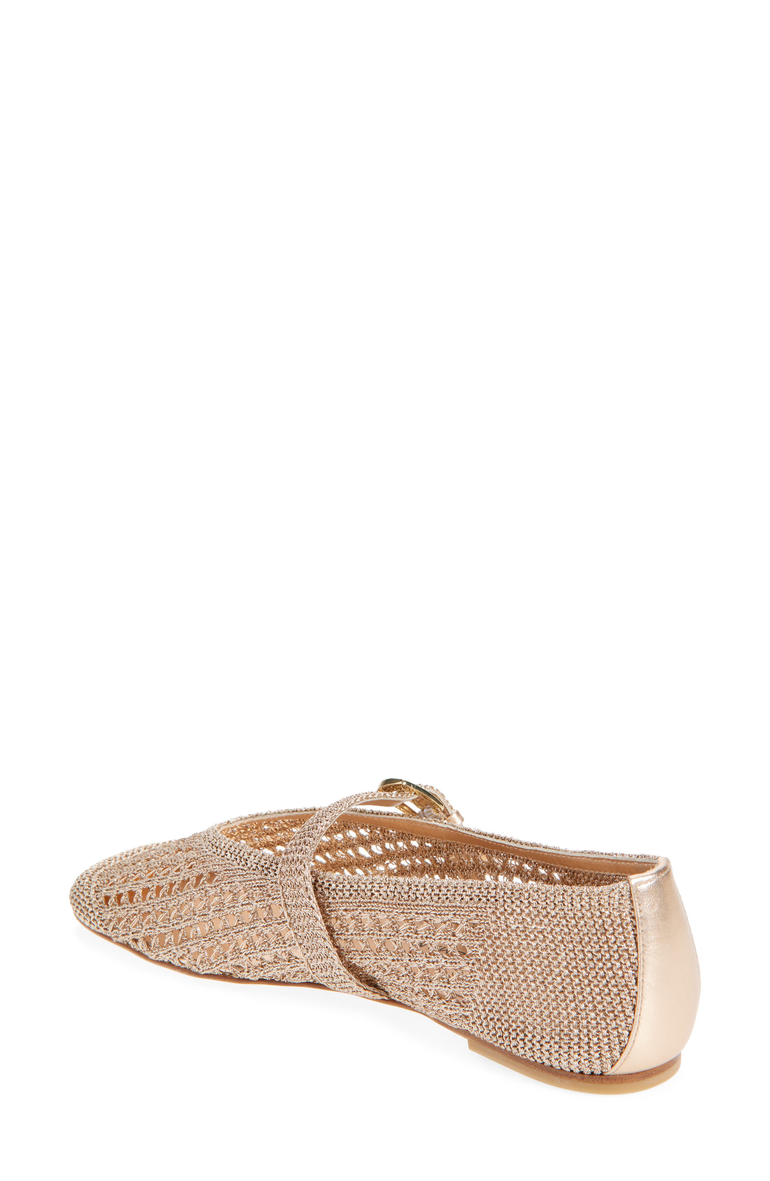 Stuart Weitzman Leora Metallic Mary Jane Flat, Alternate, color, Light Gold