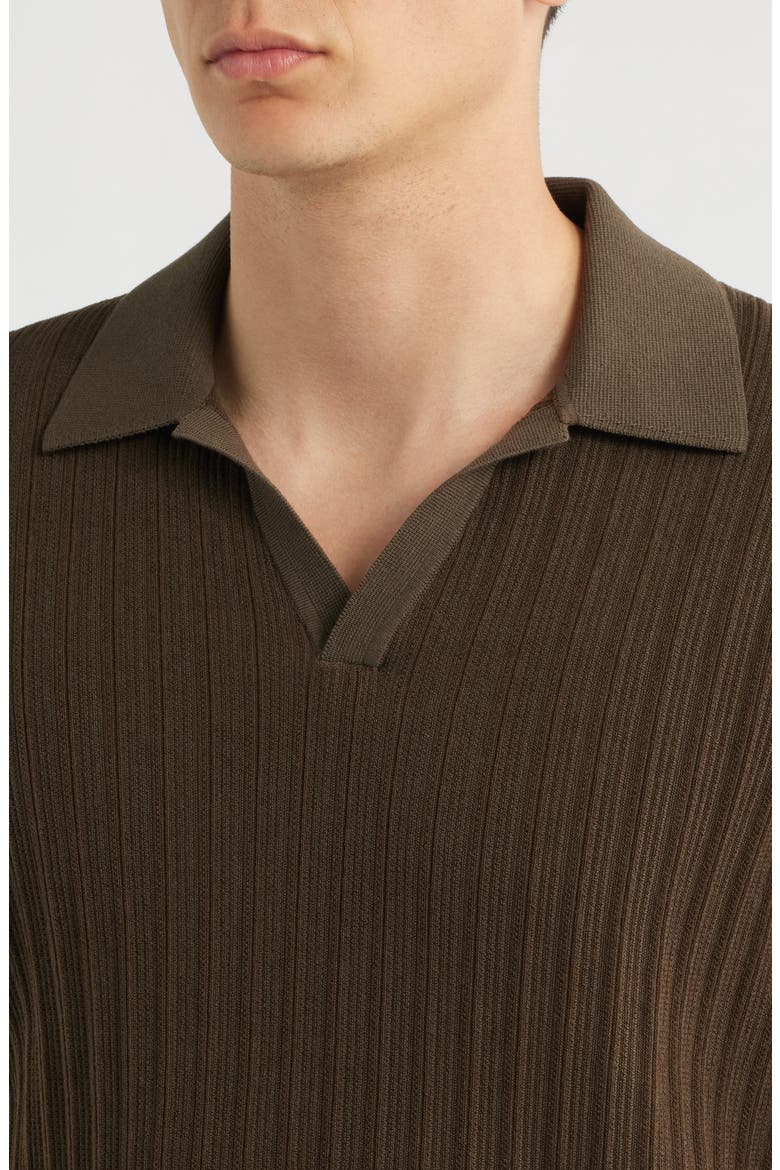 Siena Textured Cotton Blend Polo, Alternate, color, KHAKI