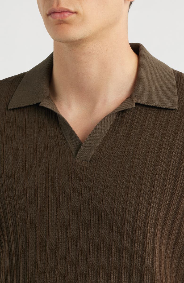 Wax London Siena Textured Cotton Blend Polo, Alternate, color, Khaki