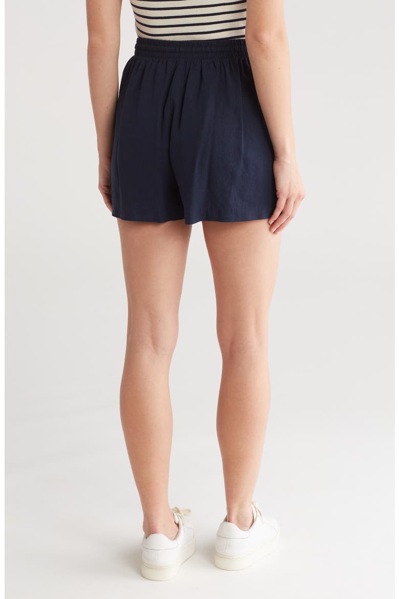 Marseille Linen Blend Drawstring Shorts, Alternate, color, NAVY